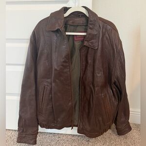Vintage Leather Bomber Jacket Brown L Couture J. Park classic timeless